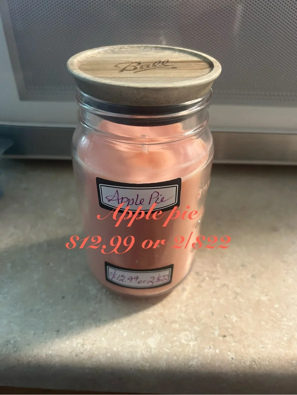 Floral Mason Jar Candle - Green